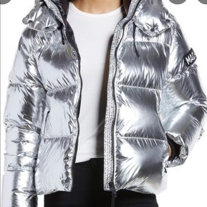 SMKR TEC Sliver and Black Puffer Jacket Sz L